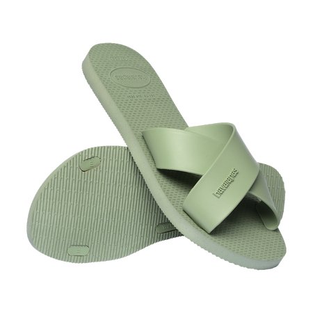 Havaianas Aqua Sandals Smoke Green Flip Flops Pair Shot