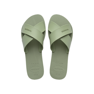 Havaianas Aqua Sandals Smoke Green Flip Flops Front View