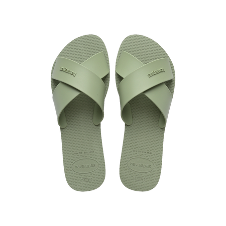 Havaianas Aqua Sandals Smoke Green Flip Flops Front View