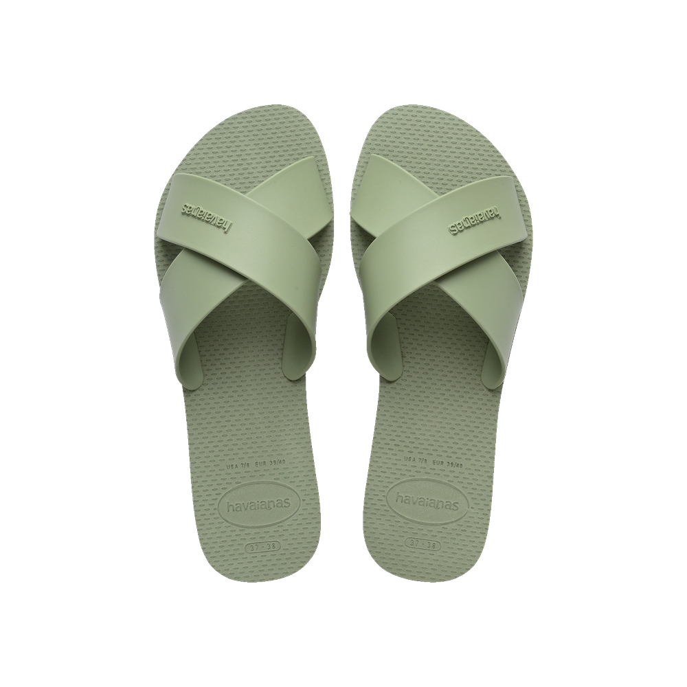 Havaianas Aqua Sandals Smoke Green Flip Flops Front View