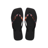Slim Square Patchwork Flip Flops