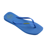 Havaianas Slim Square Logo Pop Up Brilliant Blue Flip Flops Side View