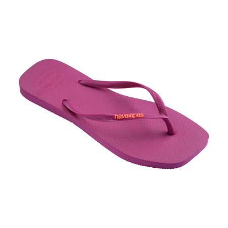 Havaianas Slim Square Logo Pop Up Rose Gum Flip Flops Side View