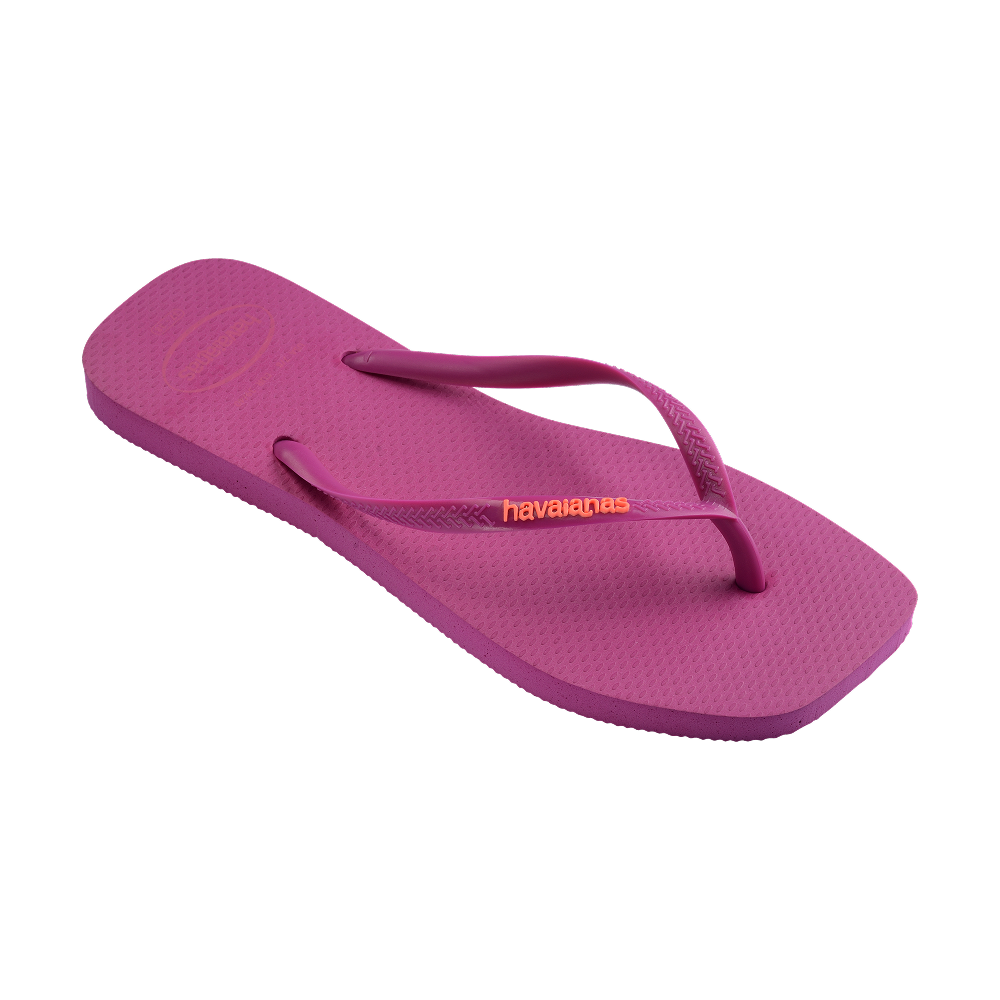 Havaianas Slim Square Logo Pop Up Rose Gum Flip Flops Side View