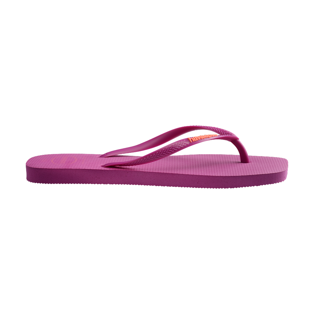 Havaianas Slim Square Logo Pop Up Rose Gum Flip Flops Detail View
