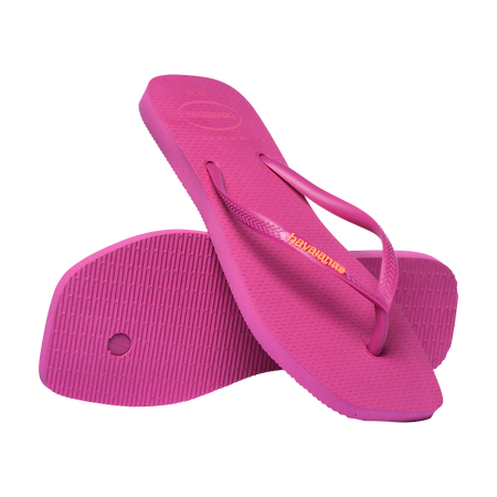 Havaianas Slim Square Logo Pop Up Rose Gum Flip Flops Pair Shot