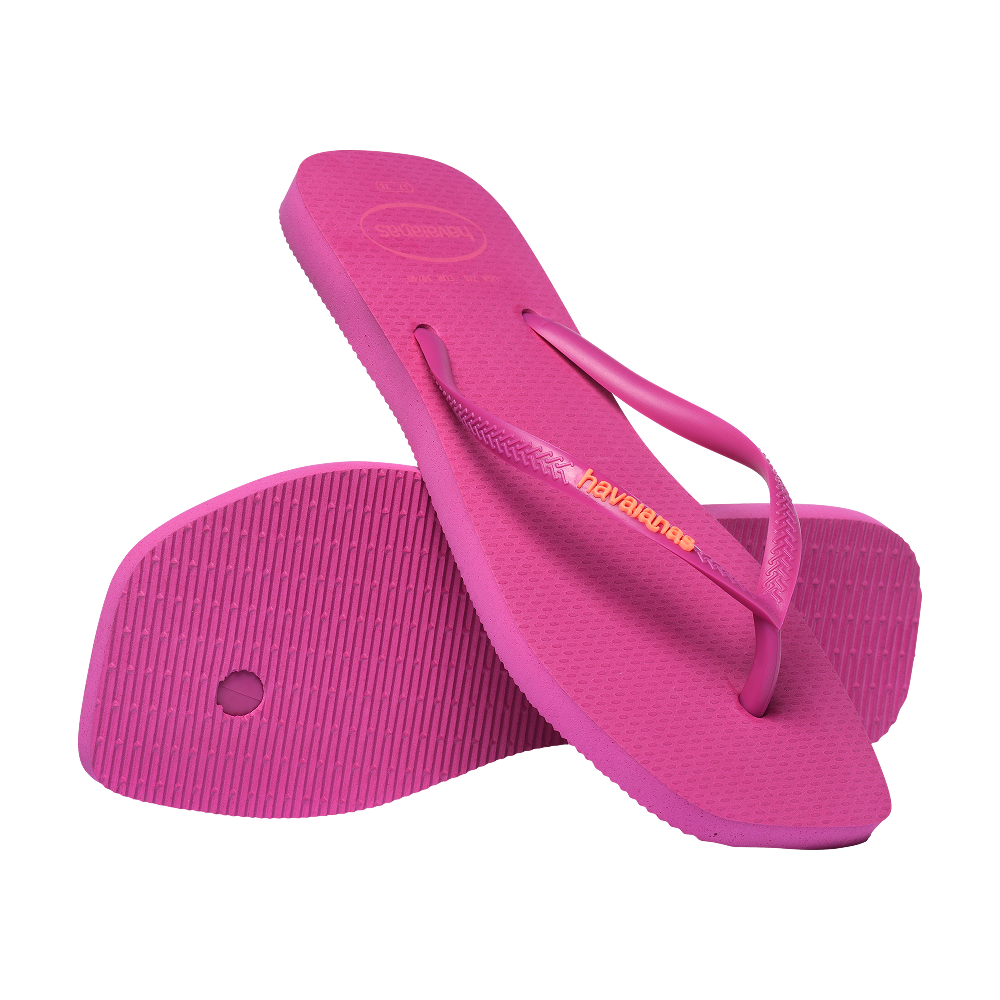 Havaianas Slim Square Logo Pop Up Rose Gum Flip Flops Pair Shot