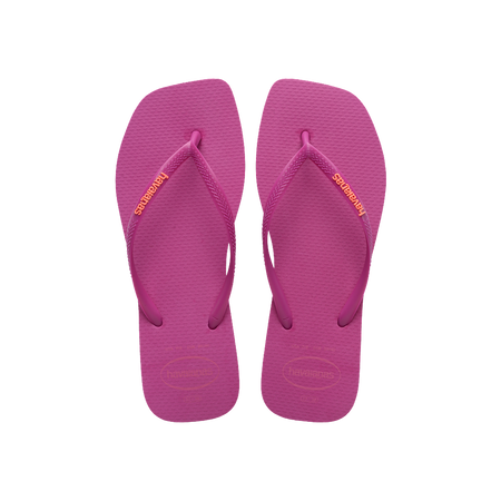 Havaianas Slim Square Logo Pop Up Rose Gum Flip Flops Front View
