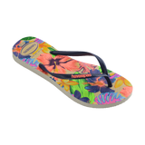 Slim Floral Neon Flip Flops