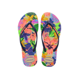 Slim Floral Neon Flip Flops