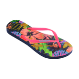 Slim Floral Neon Flip Flops
