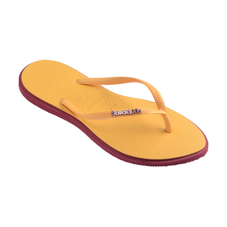 Havaianas Slim Point Amarant/Caja Yellow Flip Flops Side View