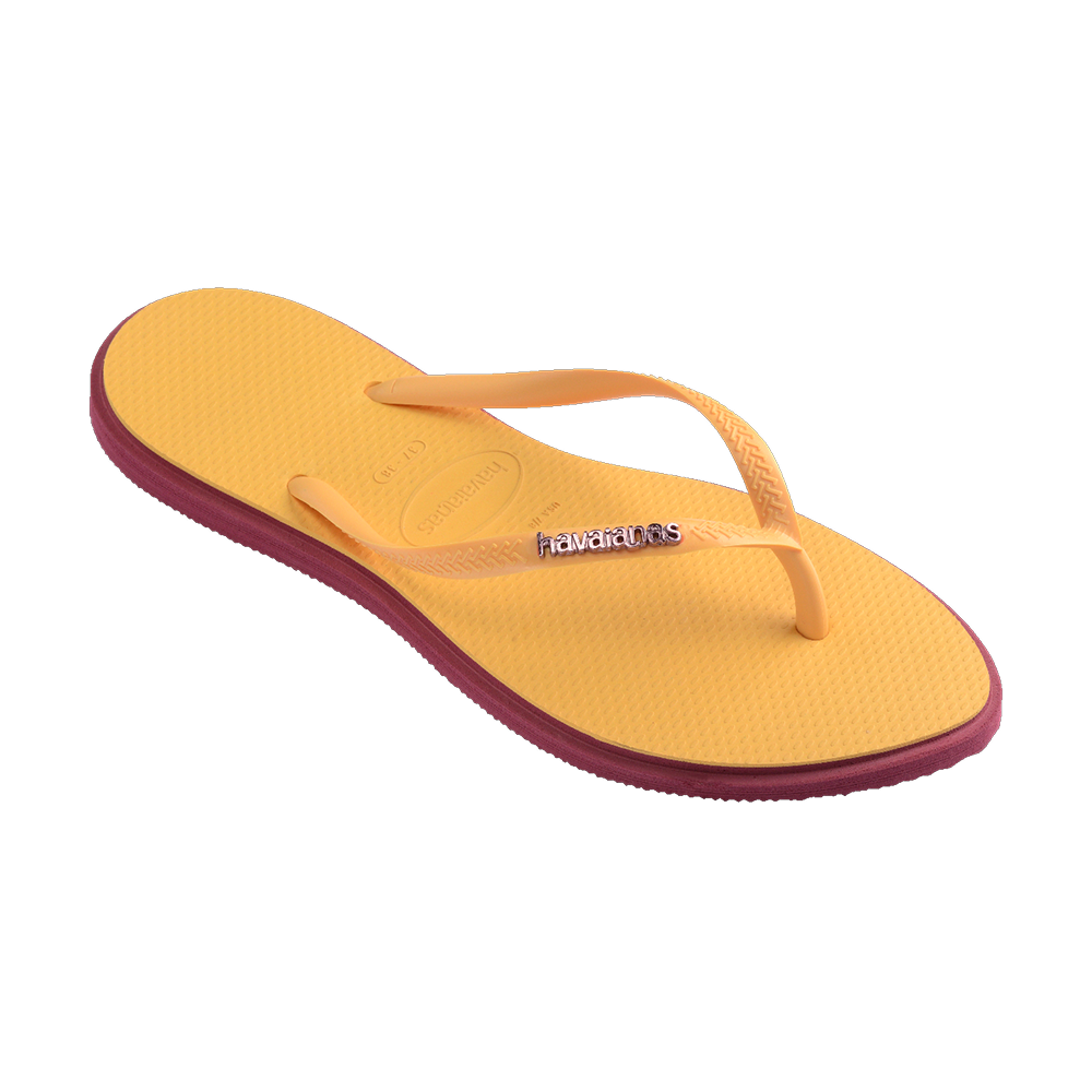 Havaianas Slim Point Amarant/Caja Yellow Flip Flops Side View