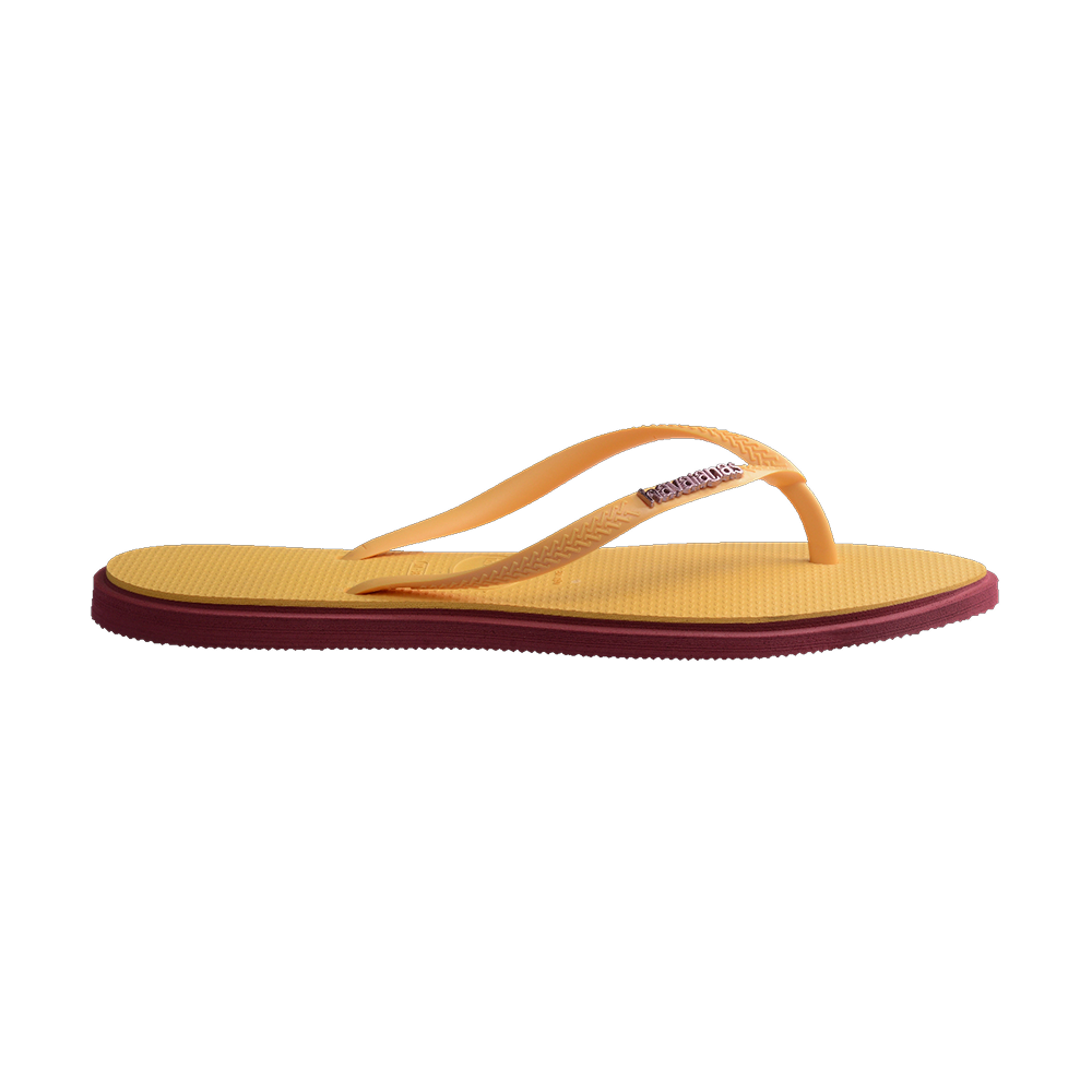 Havaianas Slim Point Amarant/Caja Yellow Flip Flops Detail View