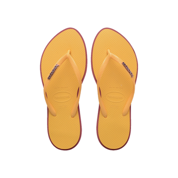 Havaianas Slim Point Amarant/Caja Yellow Flip Flops Front View