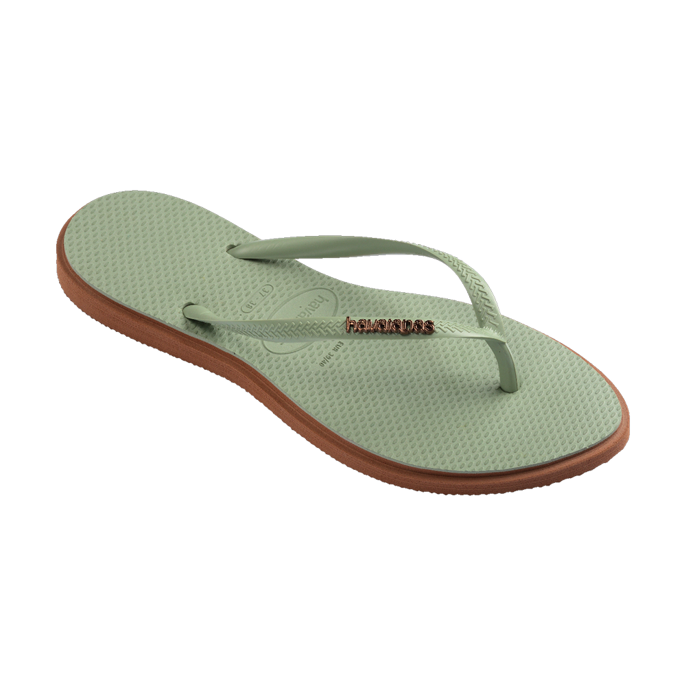 Havaianas Slim Point Rust/Smoke Green Flip Flops Side View