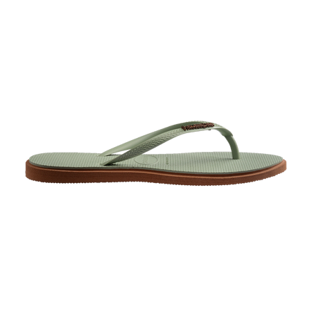 Havaianas Slim Point Rust/Smoke Green Flip Flops Detail View
