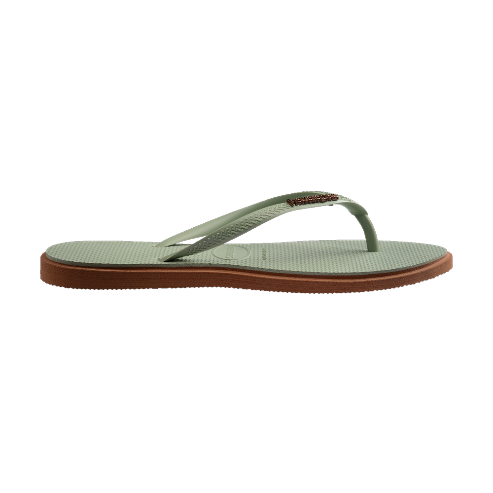 Havaianas Slim Point Rust/Smoke Green Flip Flops Detail View