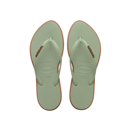 Havaianas Slim Point Rust/Smoke Green Flip Flops Front View
