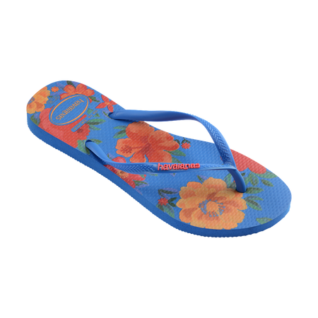 Havaianas Slim Summer Bliss Brilliant Blue Flip Flops Side View
