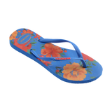 Havaianas Slim Summer Bliss Brilliant Blue Flip Flops Side View