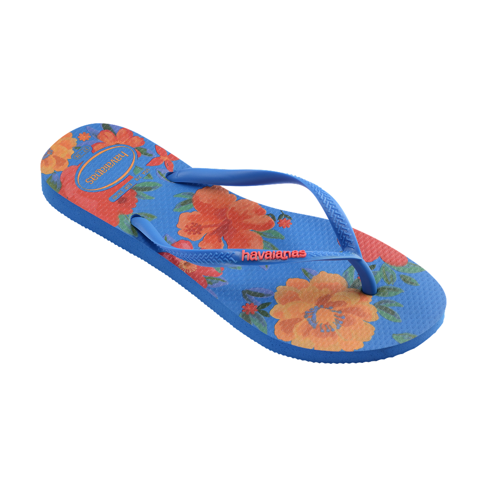 Havaianas Slim Summer Bliss Brilliant Blue Flip Flops Side View
