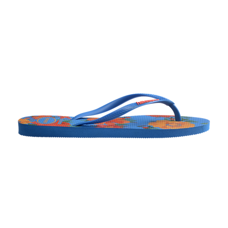 Havaianas Slim Summer Bliss Brilliant Blue Flip Flops Detail View
