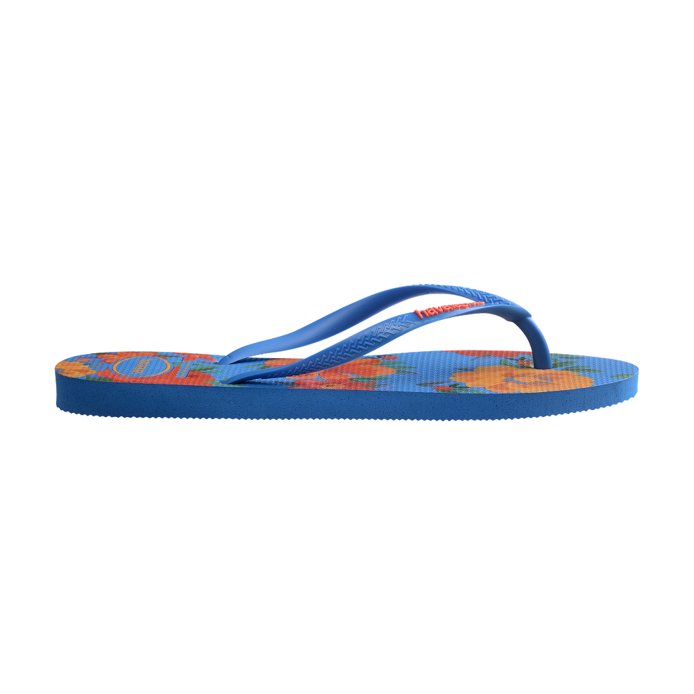 Havaianas Slim Summer Bliss Brilliant Blue Flip Flops Detail View
