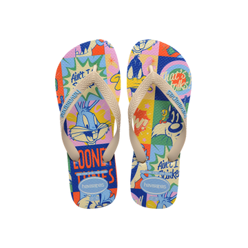 Havaianas Top Warner Classics Beige Flip Flops Front View