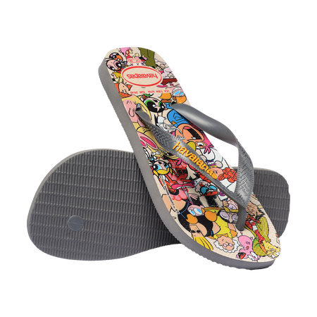 Havaianas Top Warner Classics Steel Gray Flip Flops Pair Shot