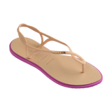 Havaianas Luna Point Sandals Golden/Rose Gum Flip Flops Side View