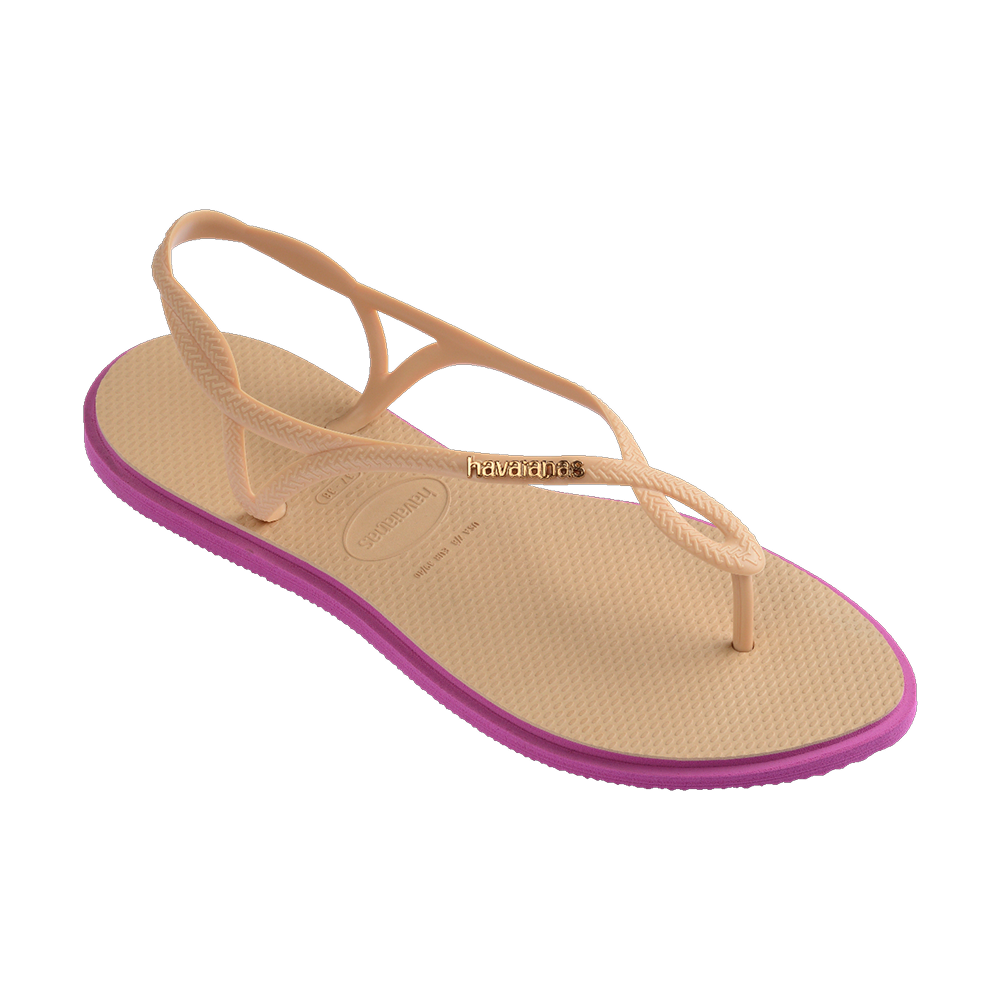 Havaianas Luna Point Sandals Golden/Rose Gum Flip Flops Side View