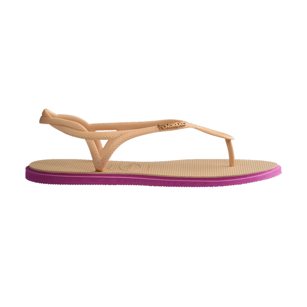 Havaianas Luna Point Sandals Golden/Rose Gum Flip Flops Detail View