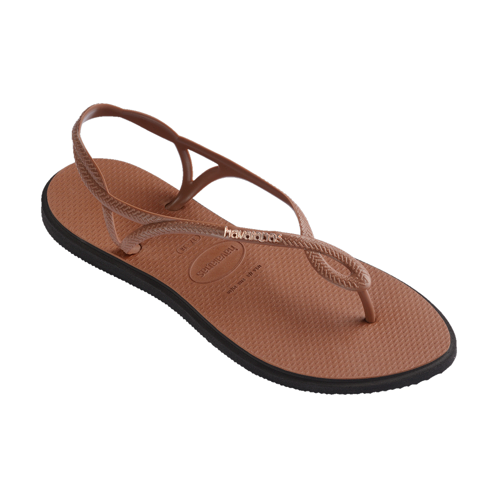 Havaianas Luna Point Sandals Rust/Black Flip Flops Side View