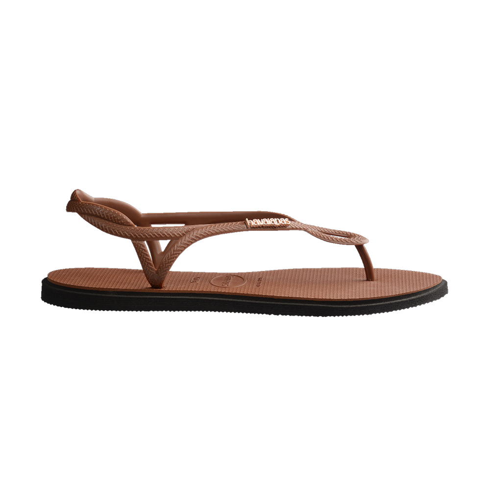 Havaianas Luna Point Sandals Rust/Black Flip Flops Detail View