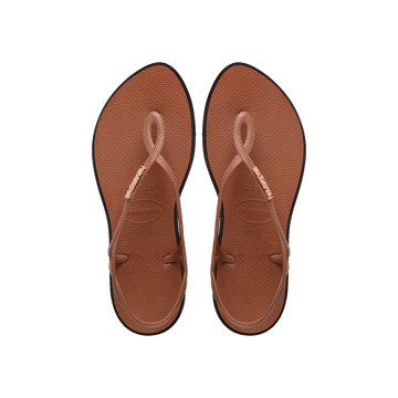 Havaianas Luna Point Sandals Rust/Black Flip Flops Front View
