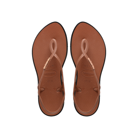 Havaianas Luna Point Sandals Rust/Black Flip Flops Front View