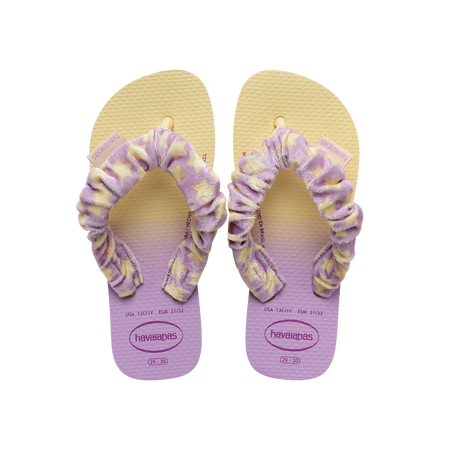 Havaianas Kids Fluffy Flip Flops Buttercream Flip Flops Front View