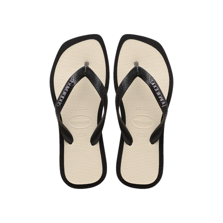 Havaianas Top Square Fusion Black Flip Flops Front View