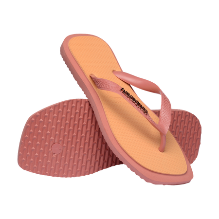 Havaianas Top Square Fusion Canyon Clay/Peach Flip Flops Pair Shot