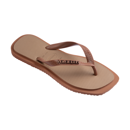 Havaianas Top Square Fusion Rust/Rose Gold Flip Flops Side View
