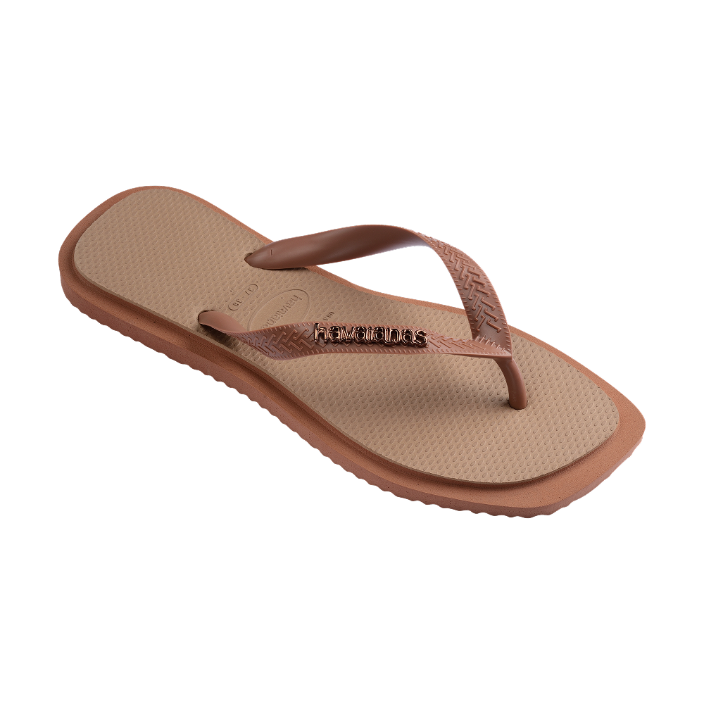 Havaianas Top Square Fusion Rust/Rose Gold Flip Flops Side View