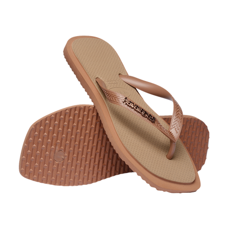 Havaianas Top Square Fusion Rust/Rose Gold Flip Flops Pair Shot
