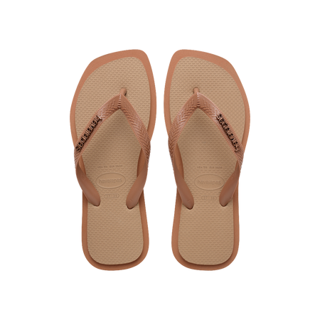 Havaianas Top Square Fusion Rust/Rose Gold Flip Flops Front View