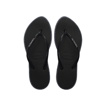 Havaianas Slim Point Glitter Flip Flops Black/Black Flip Flops Front View