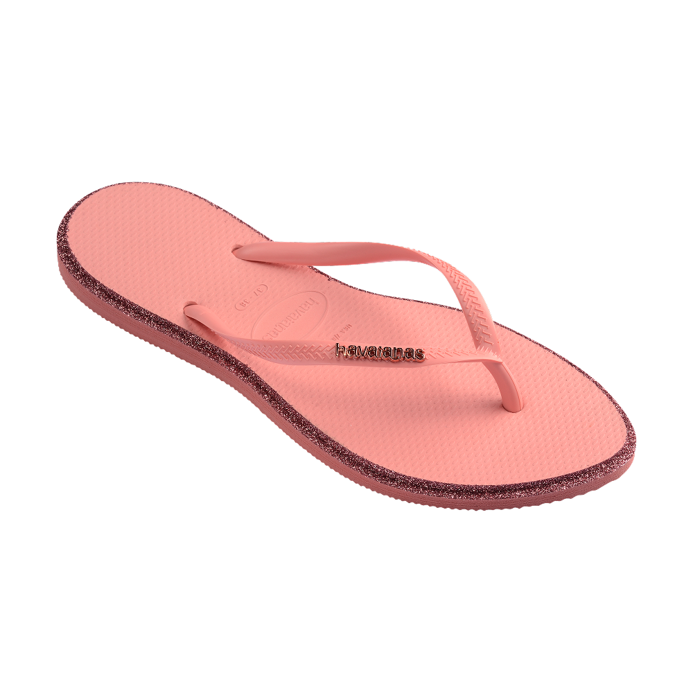 Havaianas Slim Point Glitter Flip Flops Canyon Clay/Blossom Flip Flops Side View