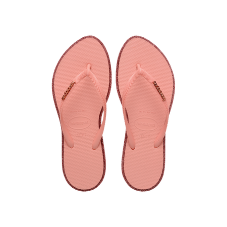Havaianas Slim Point Glitter Flip Flops Canyon Clay/Blossom Flip Flops Front View