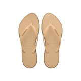 Havaianas Slim Point Glitter Flip Flops Dark Brown/Golden Flip Flops Front View