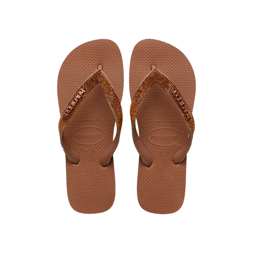Havaianas Top Glow Flip Flops Rust Flip Flops Front View