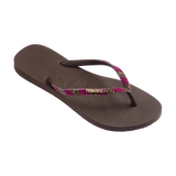 Havaianas Slim Glow Flip Flops Dark Brown Flip Flops Side View